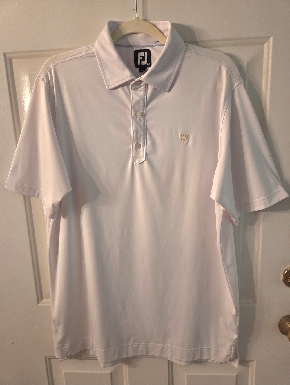 FootJoy Mens White Performance Short Sleeve Golf Polo Size M